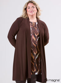 Magna Travel Cardigan Midi Brown
