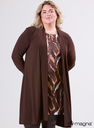 Magna Travel Cardigan Midi Brown