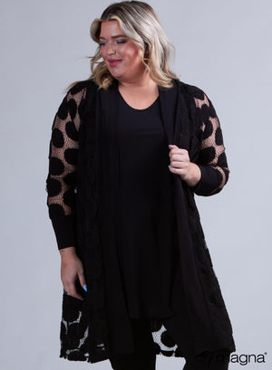 Magna Net Design Circles Cardigan Schwarz