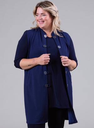 Magna Button Gilet Navy