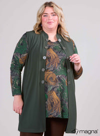 Magna Button Gilet Khaki