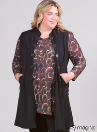 Magna Button Gilet Black