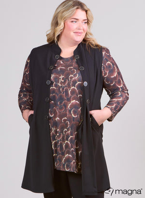 Magna Button Gilet Black