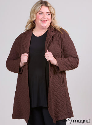 Magna Stretchy Warmer Blazer Bubble Jacquard Braun