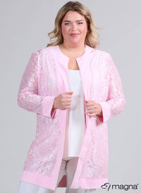 Magna Open Lace Cardigan Baby Pink