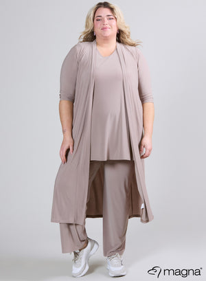 Magna Long Vest with Pockets Sand