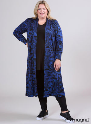 Magna Warm Long Cover Blocked Lines Black/Blue