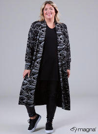 Magna Warm Long Cover Sketch Leaves Grey