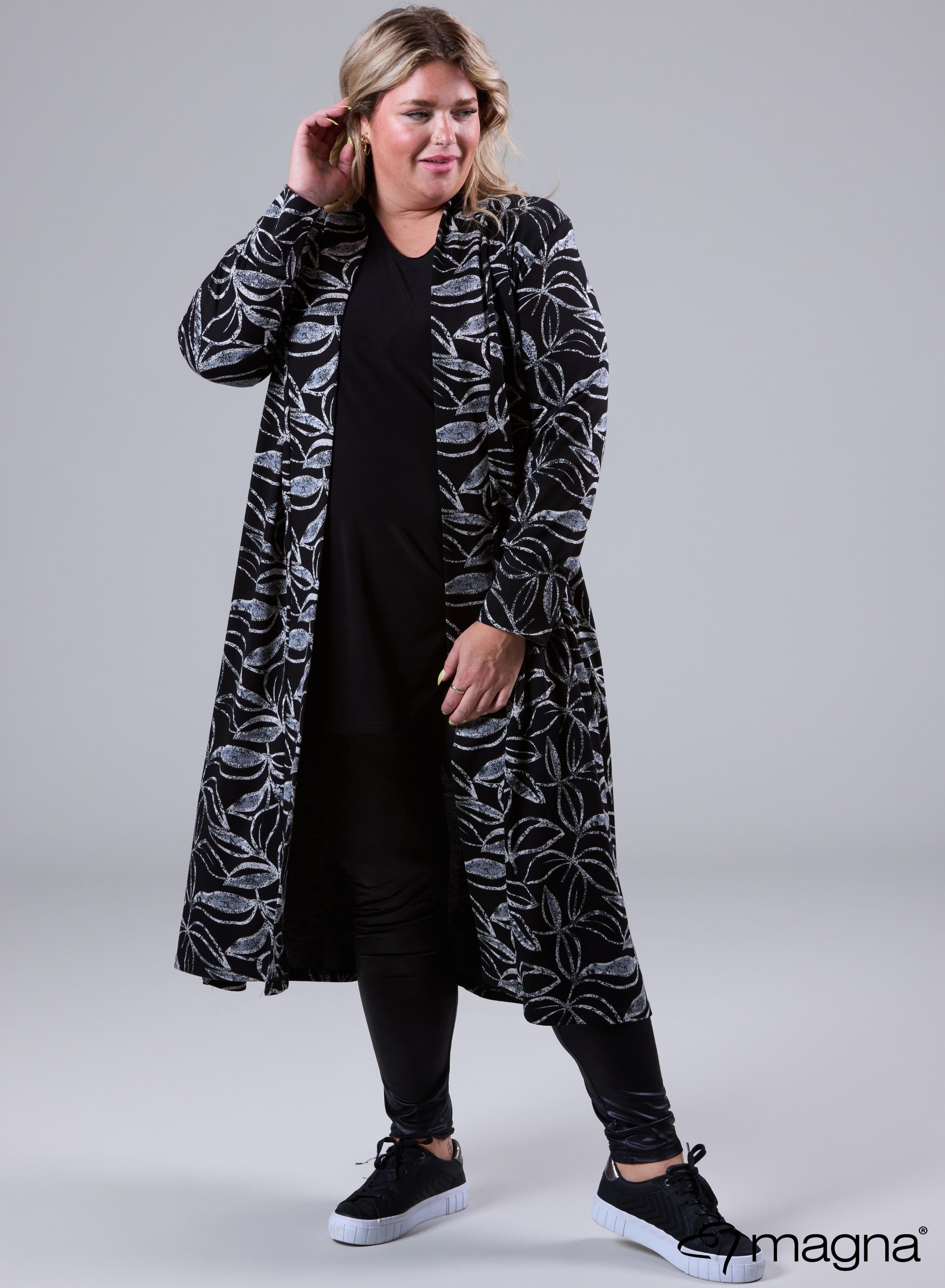 Magna Warm Long Cover Sketch Leaves Grey