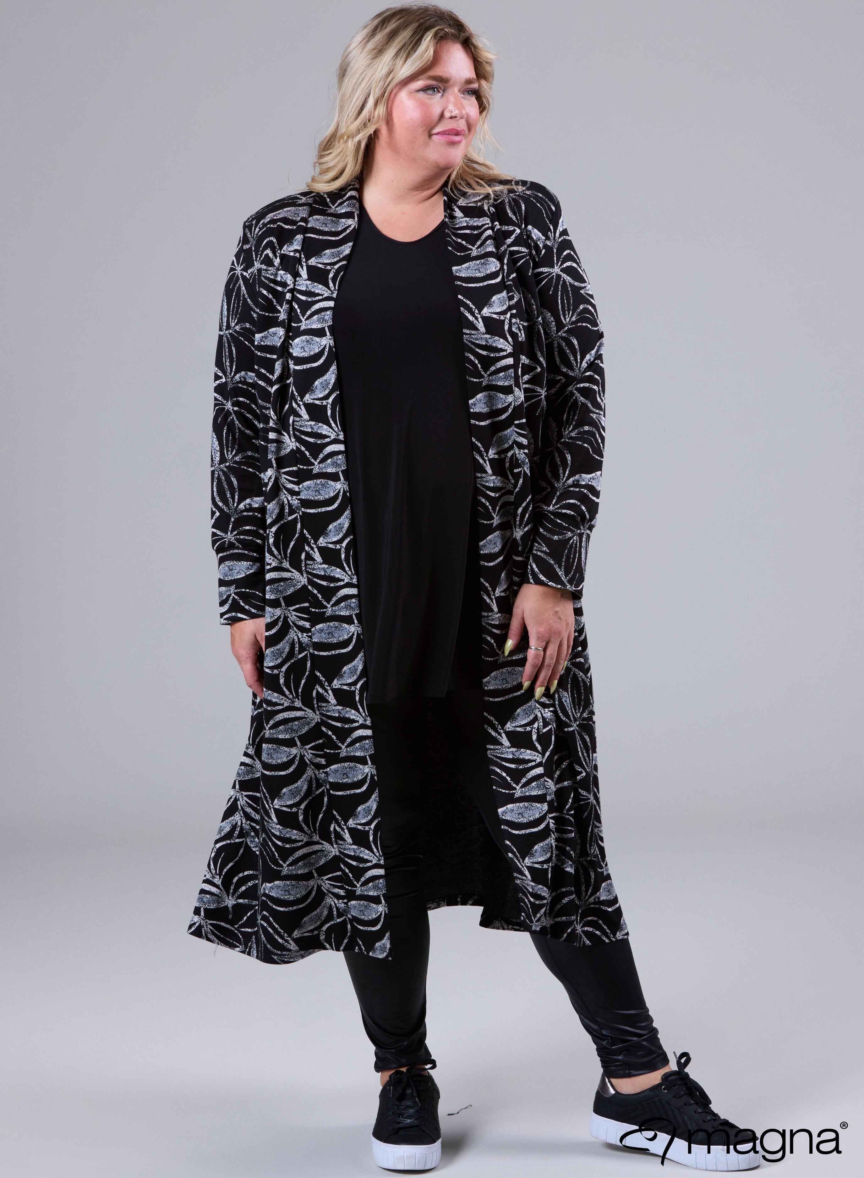 Magna Warm Long Cover Sketch Leaves Grey