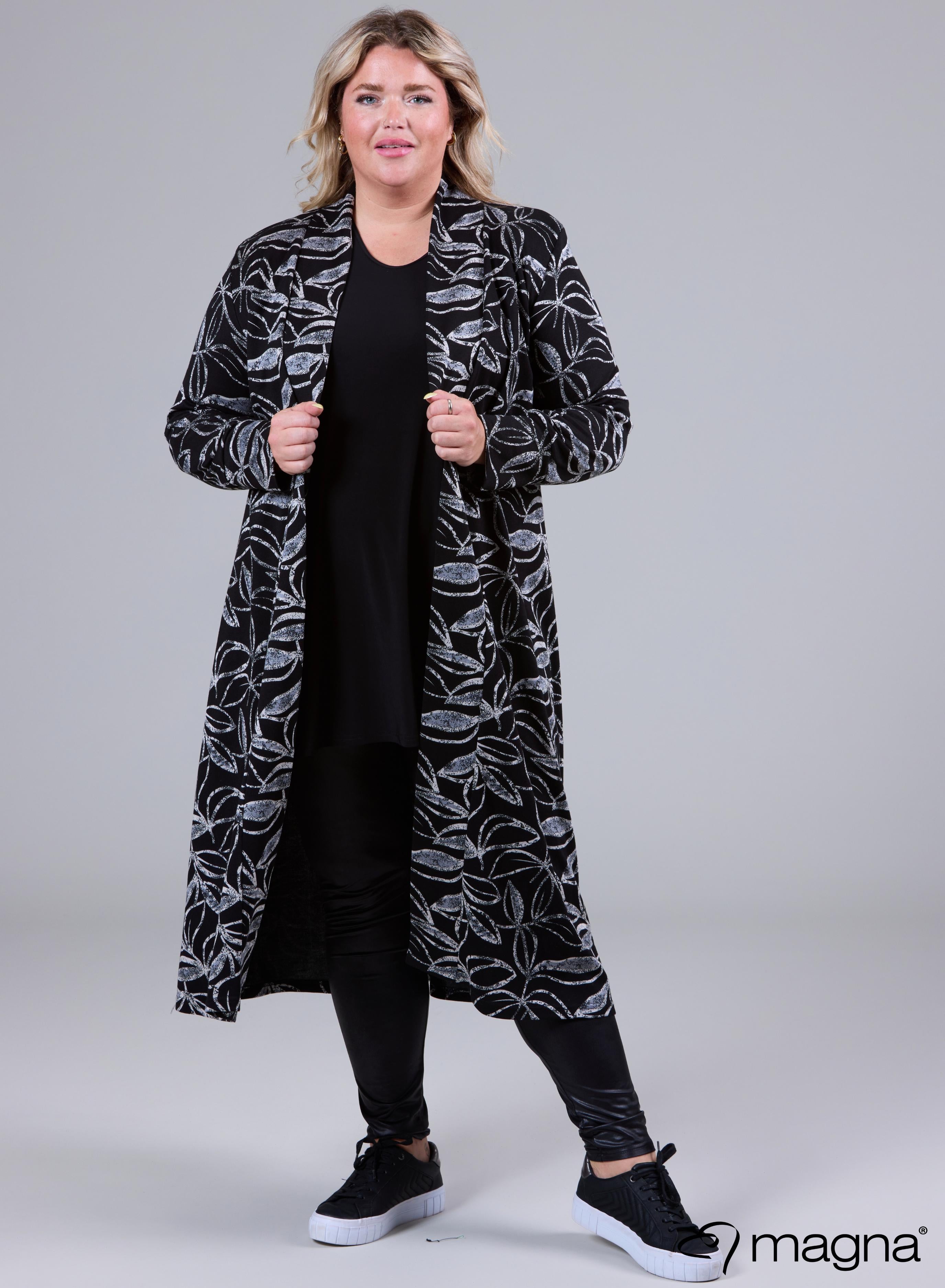 Magna Warm Long Cover Sketch Leaves Grey