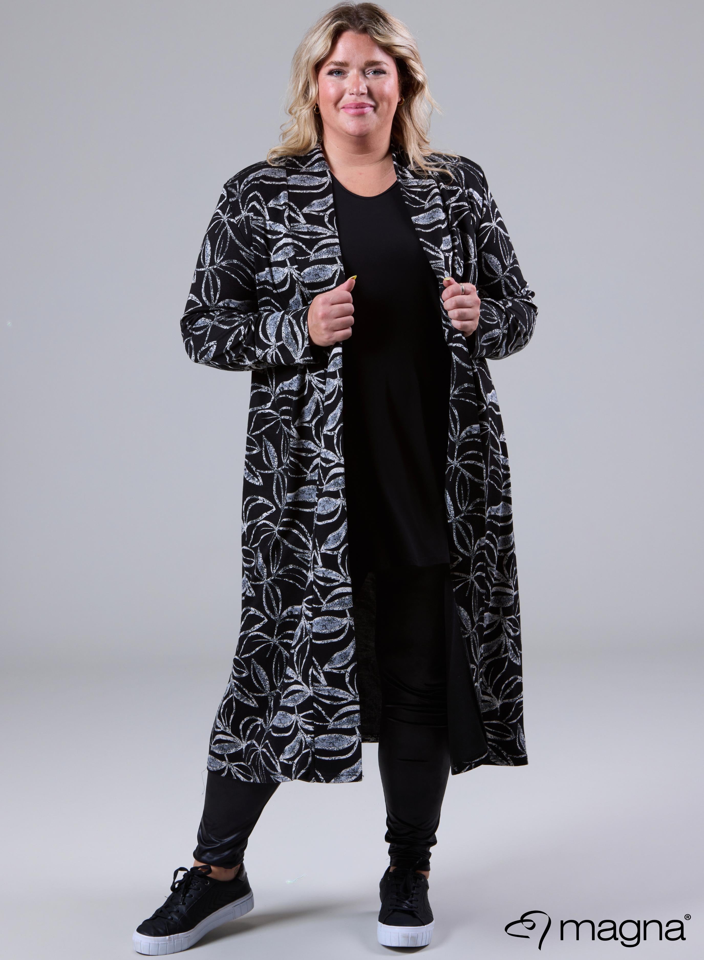 Magna Warm Long Cover Sketch Leaves Grey