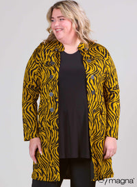 Magna Viscose Printed Jacket Zebra Melange Musterd