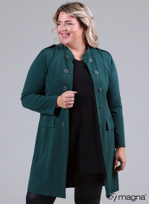 Magna Open Blazer met knoopdetails, flesgroen