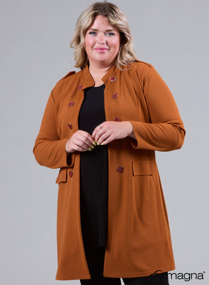 Offener Blazer Magna mit Knopfdetails in Kamelbraun