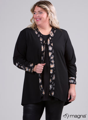 Blazer mit Magna-Detail-Print in Leo-Grau