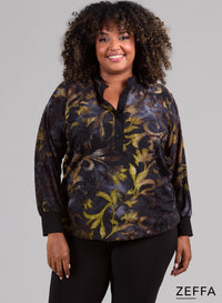 Zeffa Stretchy Mess Chiffon Blouse Jungle Groen