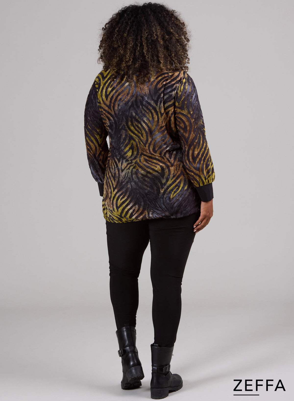 Zeffa Stretchy Mesh Chiffon Bluse Wavey Grün