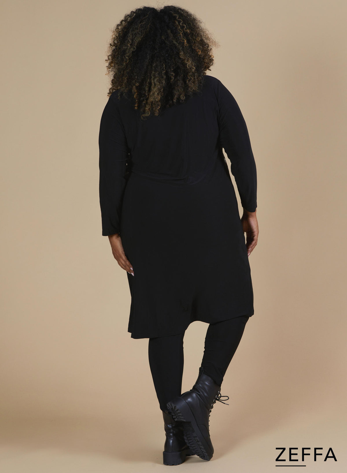 Zeffa Shaped Dress Leopard Black Grey