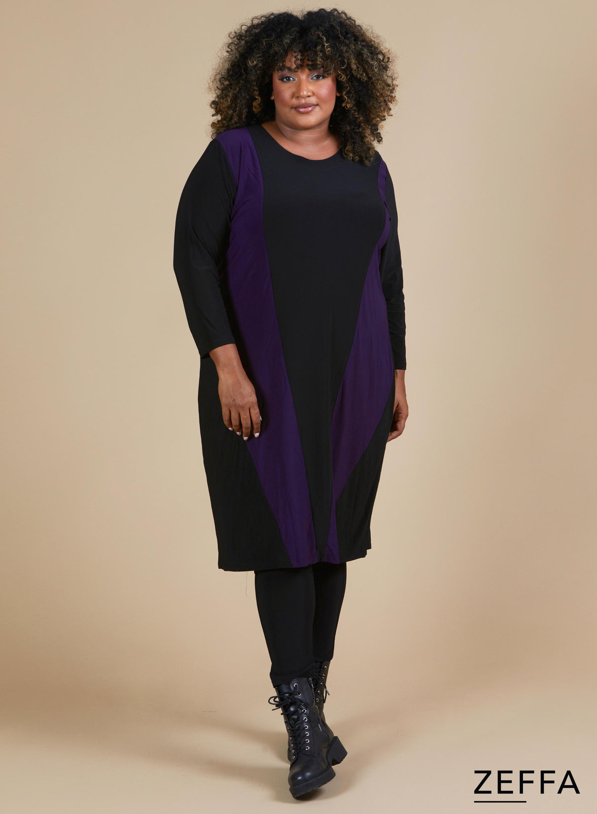 Zeffa Shaped Kleid Dunkelviolett