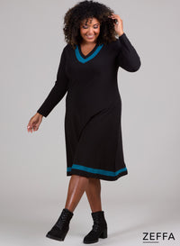 Zeffa V-Elements Dress Petrol