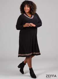 Zeffa V-Elements Dress Taupe