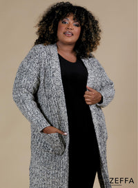 Zeffa Wool Mix Knit Cardigan Sand