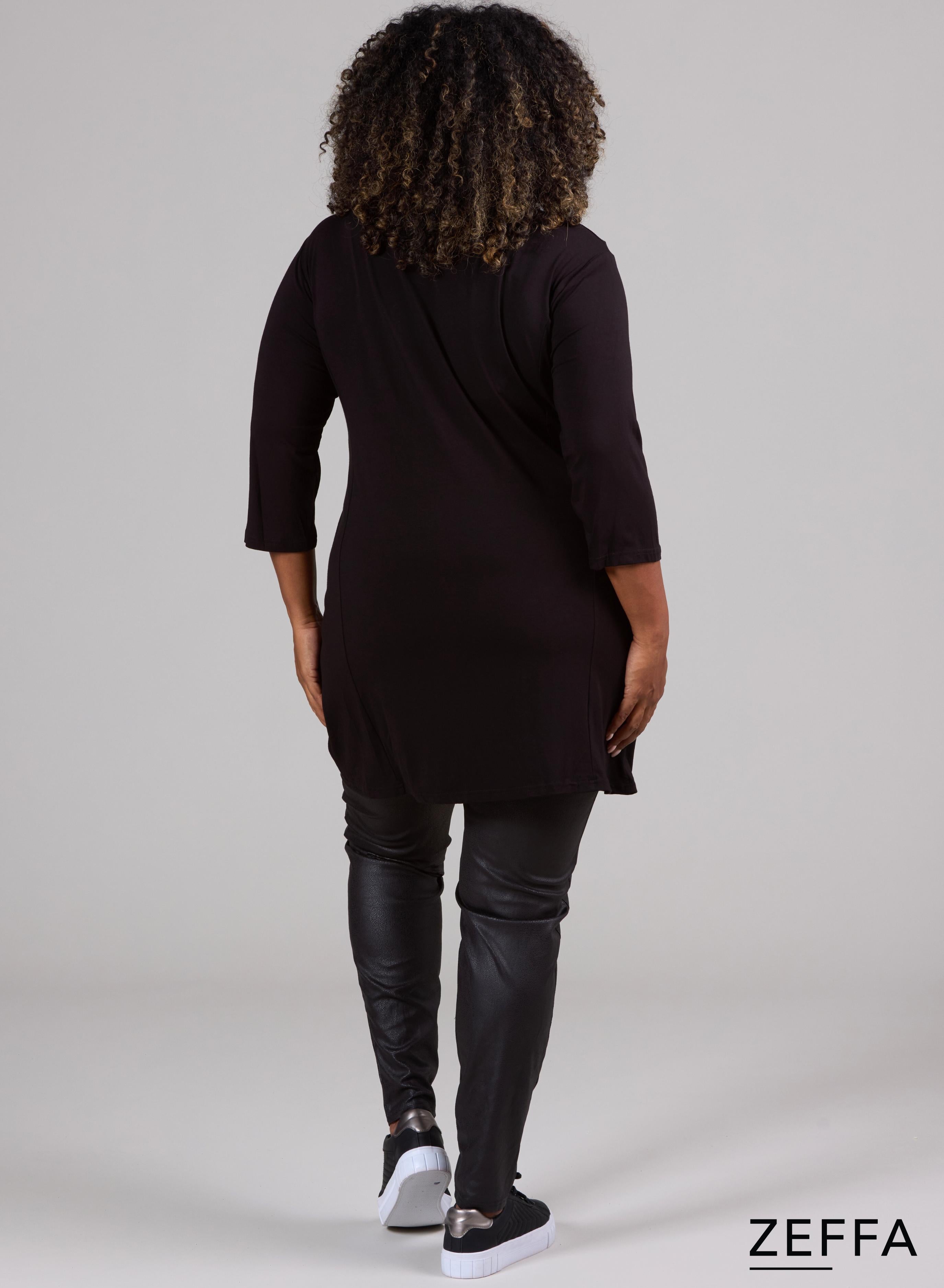 Zeffa Broad Panel Tunic Grey Triangles