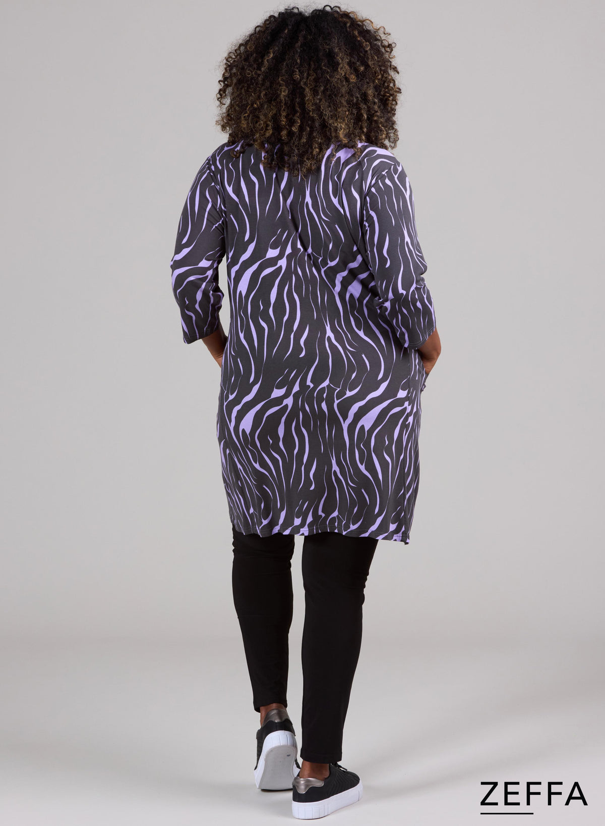 Zeffa Comfort Viscose Pocket Tunic Flames Purple