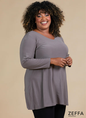 Zeffa A-Line Tunic Taupe