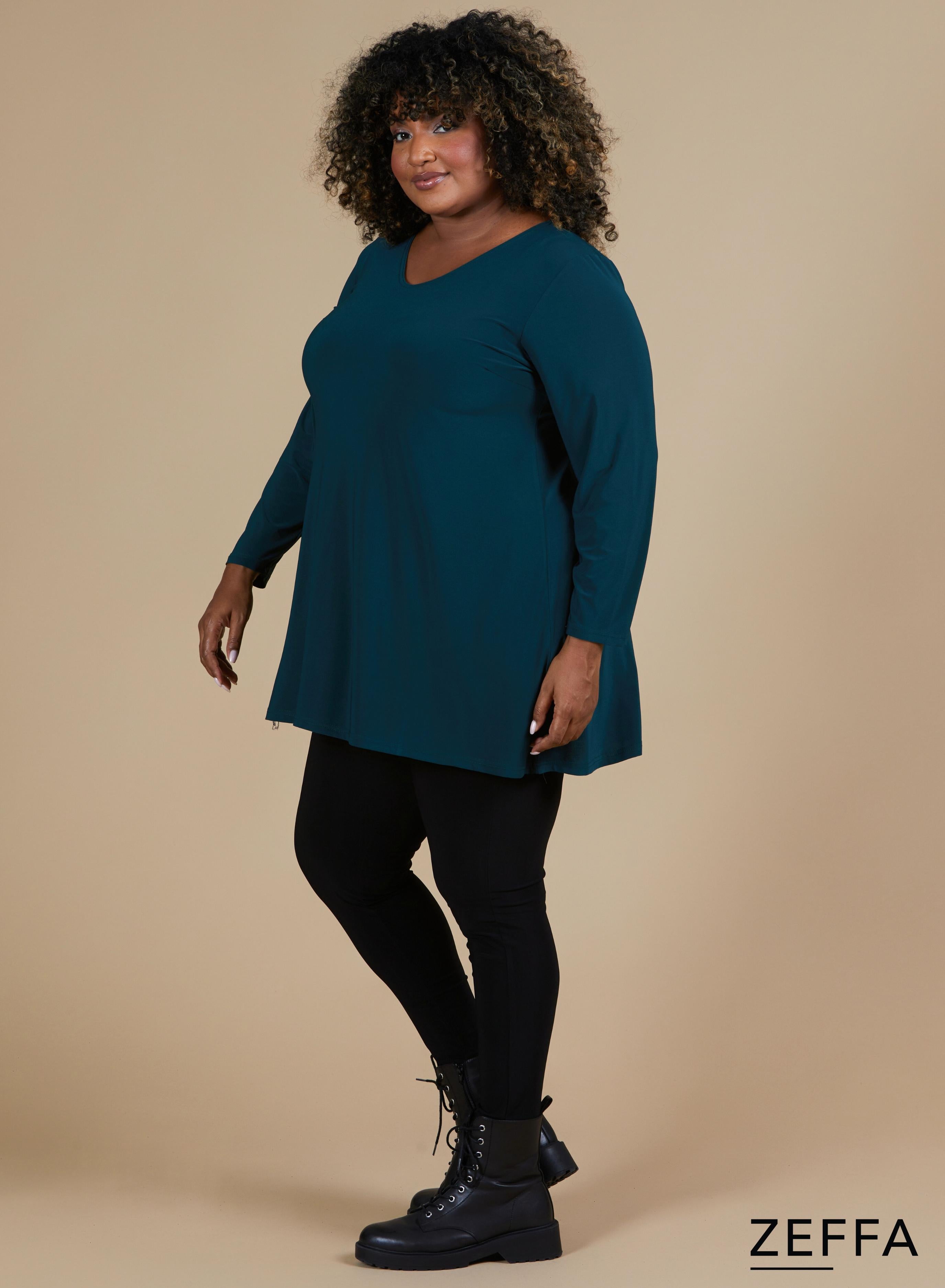 Zeffa A-Line Tunic Bottle Green