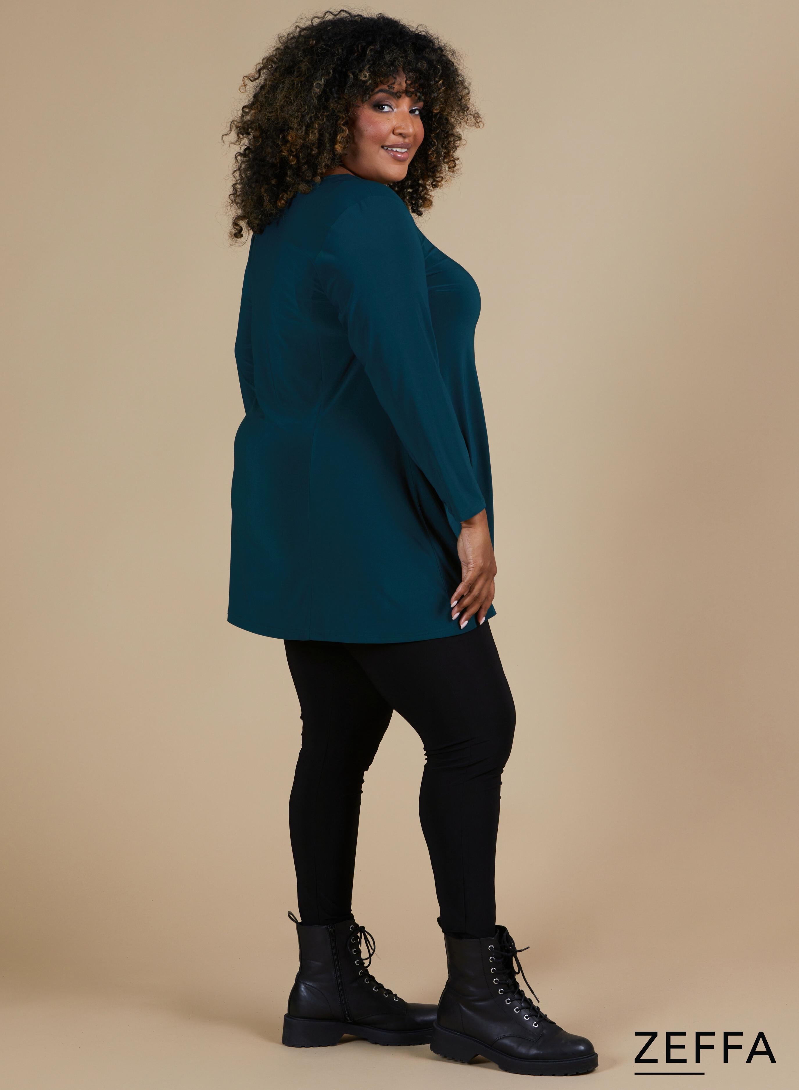 Zeffa A-Line Tunic Bottle Green