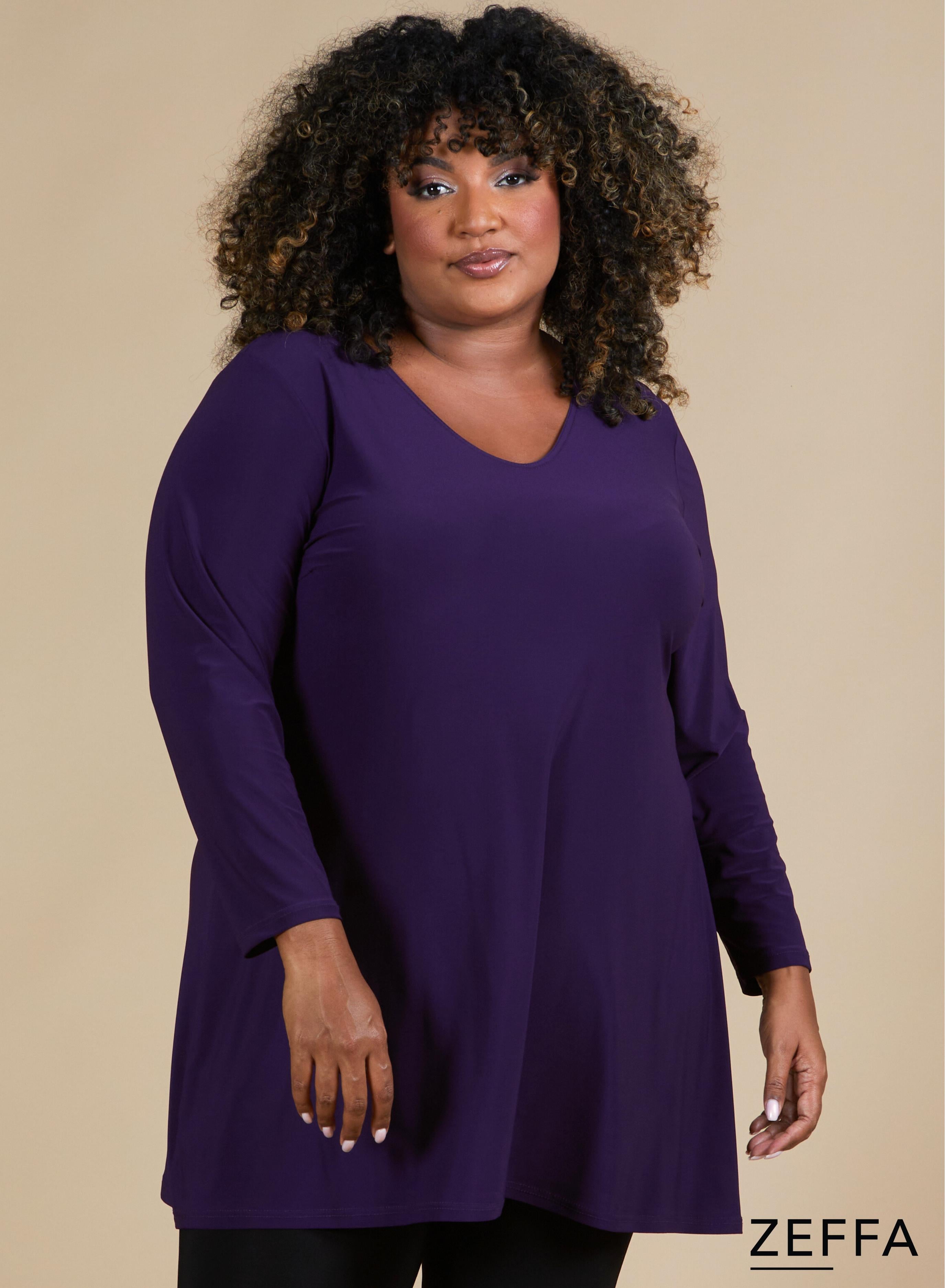 Zeffa A-Line Tunic Dark Purple