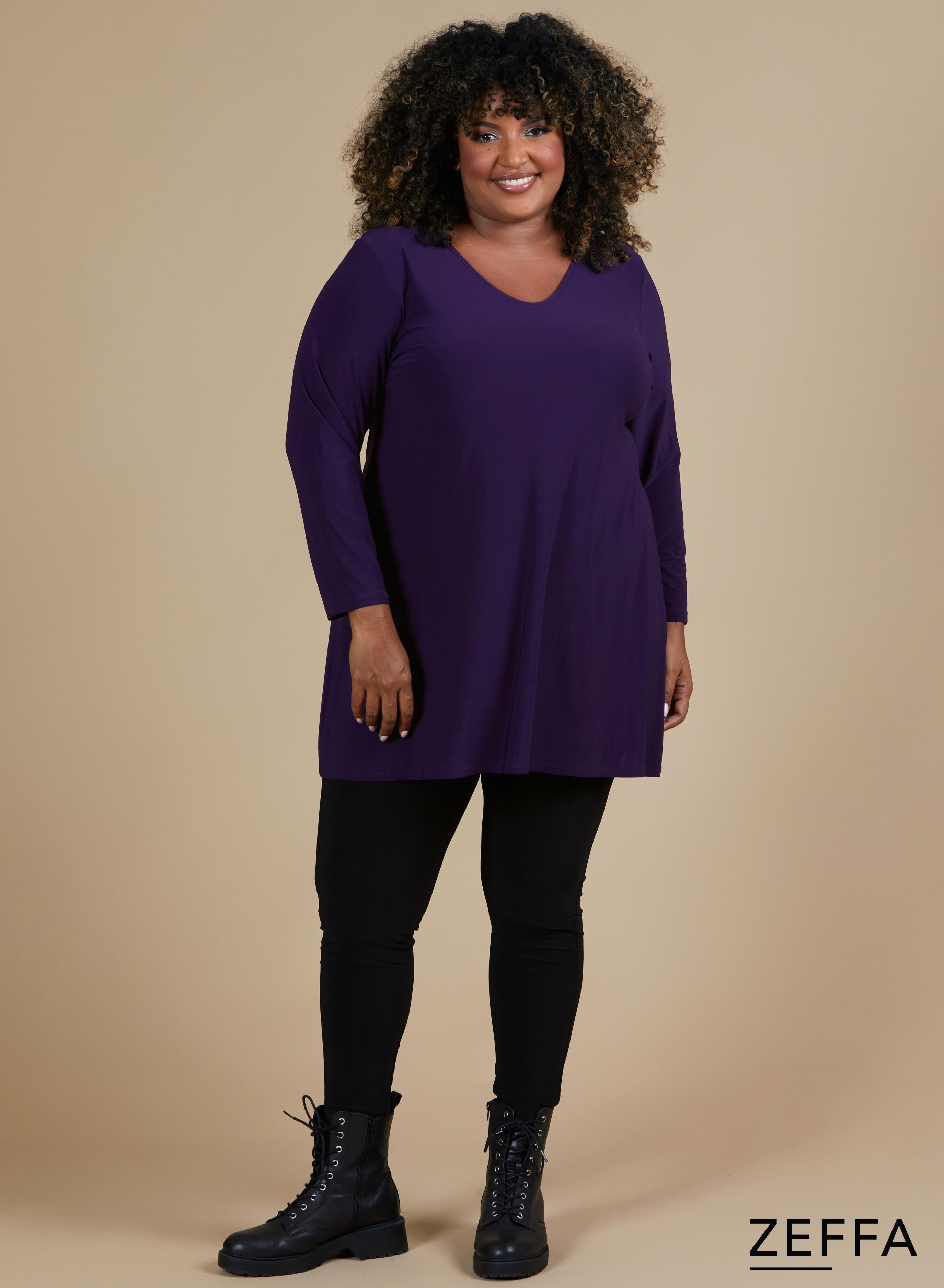 Zeffa A-Line Tunic Dark Purple
