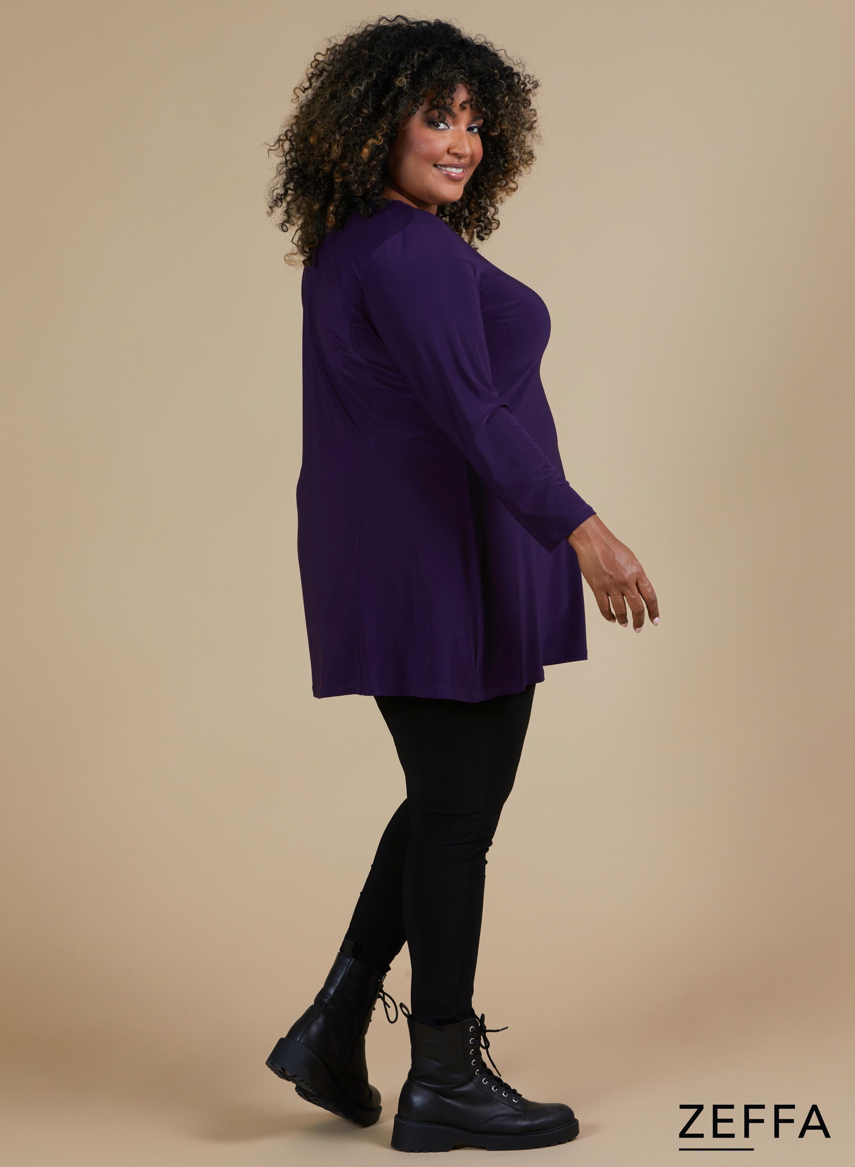 Zeffa A-Line Tunic Dark Purple