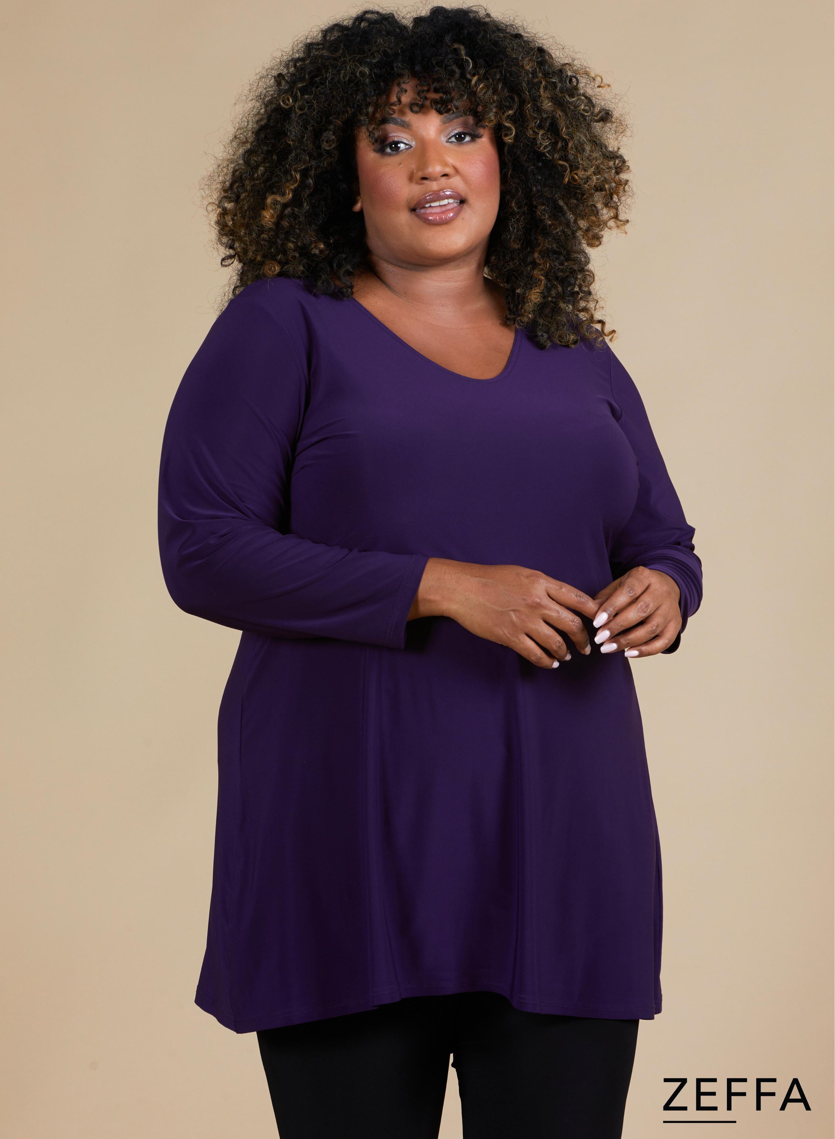 Zeffa A-Line Tunic Dark Purple
