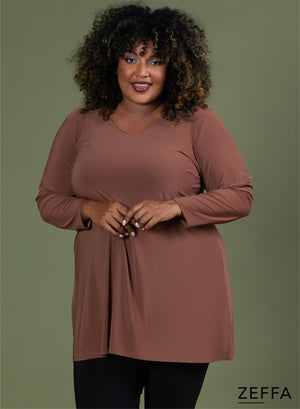 Zeffa A-Line Tunic Camel