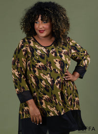 Zeffa A-line Tunic Animal Green