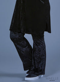 ME-TR-1006 Velvet Flared Trouser Black