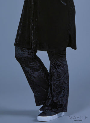 ME-TR-1006 Fluweel flared broek zwart